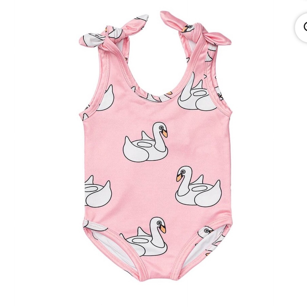 Monica + Andy pool float bathing suit
